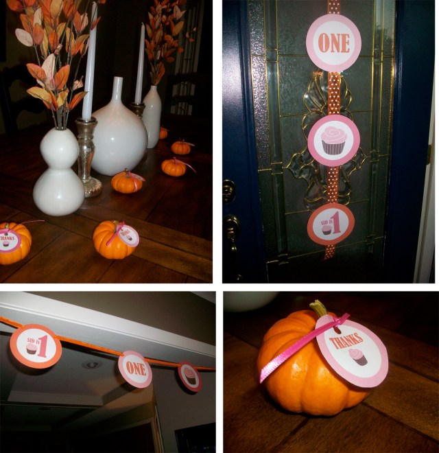 Little Bean's cupcake themed party.