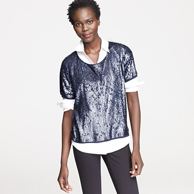 Jcrew Sequin slouchy tee