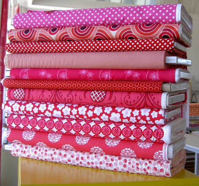 red and pink fabric