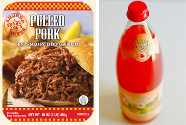 Trader Joe's pulled pork and blood orange soda