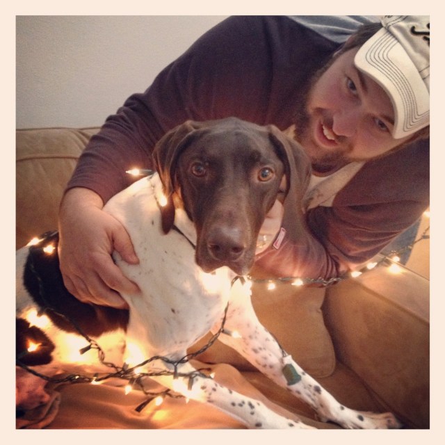 My boys in Christmas lights 2012