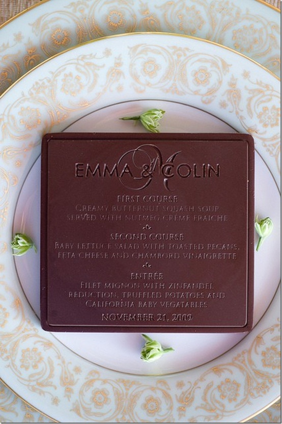 chocolate menu card