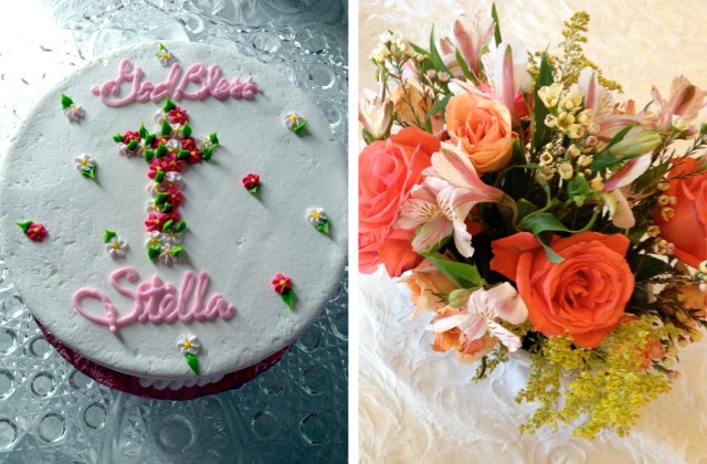 Stella's baptism cake + flowers