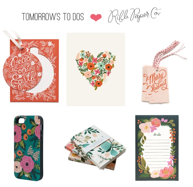 Tomorrows to dos loves RiflePaperCo