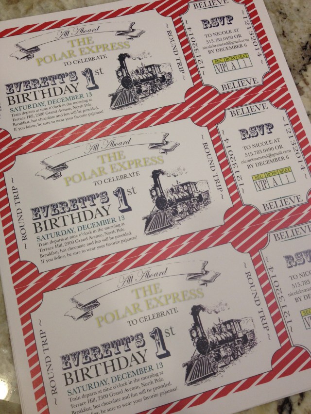 Everett Polar Express invitation