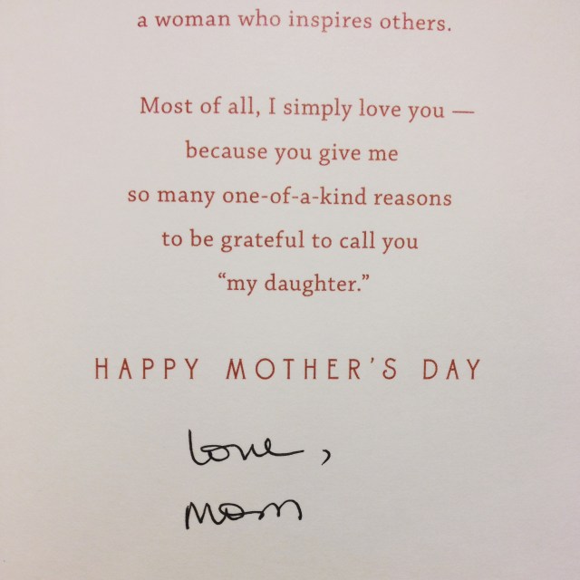 Mother's Day card from mom